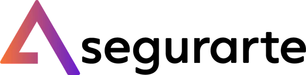 New Asegurarte logo: an orange-to-violet triangle next to the word “segurarte”.