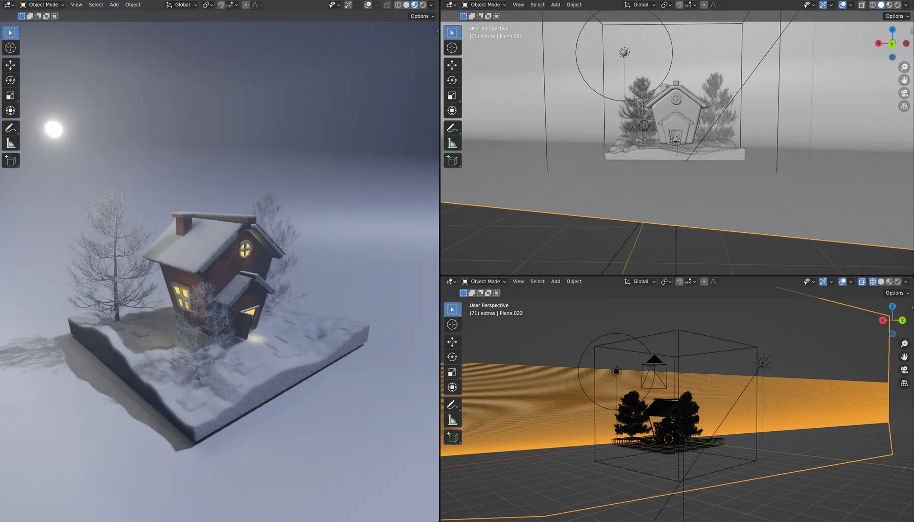 The scene in Blender's interface.