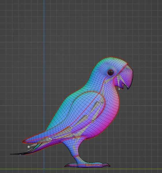 The ghost's mesh in Blender.
