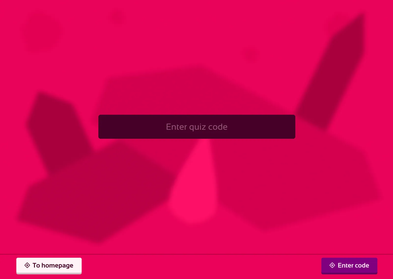 Welcome screen with the user's quizzes.